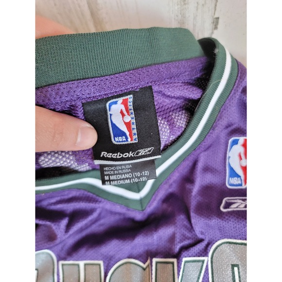 Bucks youth medium Ford 11 basketball jersey purple green clothing - Picture 6 of 8
